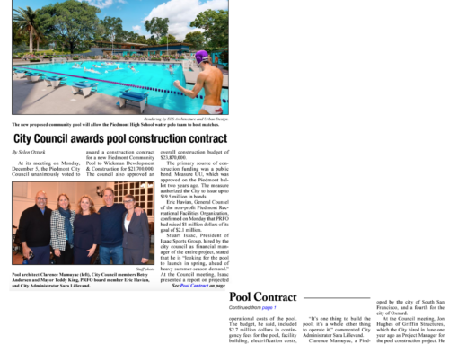 City Council Awards Pool Construction Contract